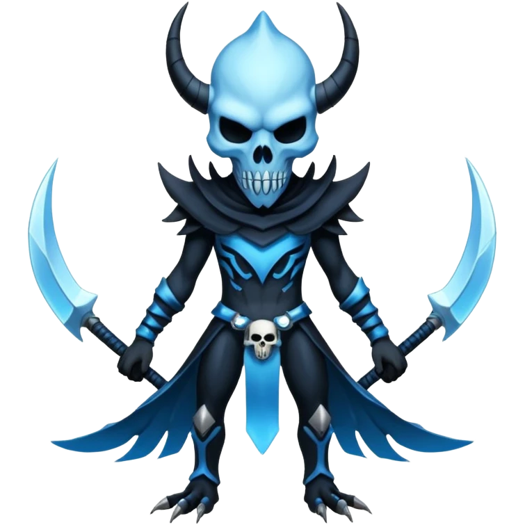 Shiny Dark Edgy  Inteleon-Amaura-Fakémon-hybrid-creature (full body) with skull face mask emoji