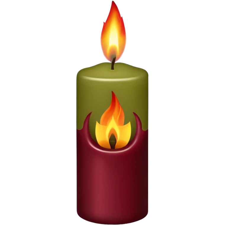 iOS emoji : olive green candle with burgundi flame  emoji