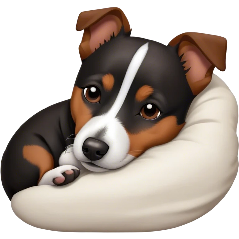 Sleeping black jack russell emoji