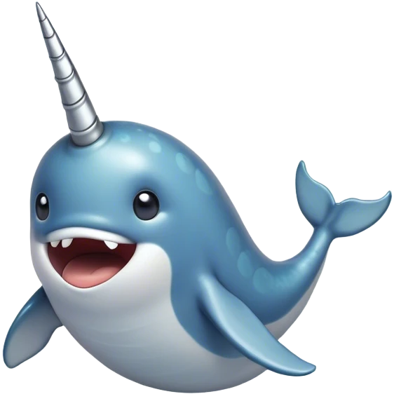Cinematic Comical Narwhal Portrait Emoji, Head tilted dramatically with an exaggeratedly shocked expression, featuring a streamlined body with a prominently spiraled tusk and wide, comically expressive eyes brimming with disbelief, Simplified yet hilariously expressive features, highly detailed, glowing with a slightly sassy glow, high shine, dramatic yet playful, stylized with an air of quirky oceanic attitude, bright and endearing, soft glowing outline, capturing the essence of a meme-worthy narwhal that appears ready to side-eye its way into internet fame instantly! emoji