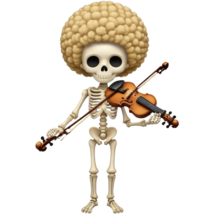 Brook skeleton musician with afro and violin, One Piece emoji