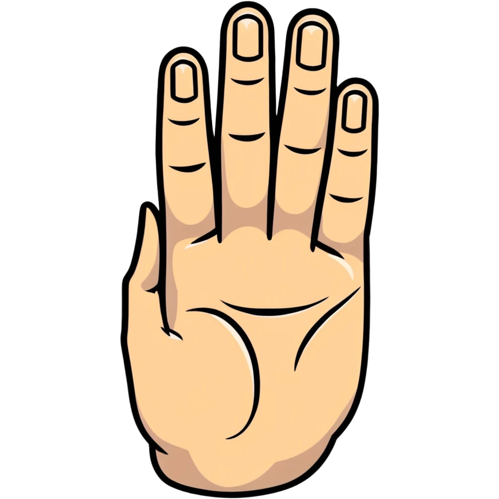 hand with three fingers emoji