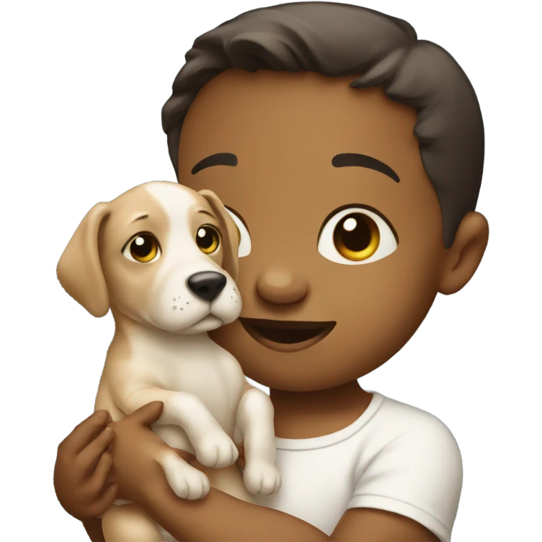 baby holding dog emoji