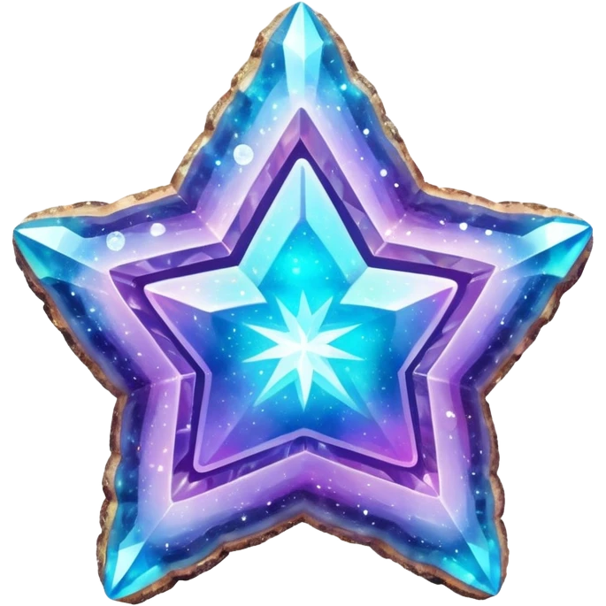 hd detailed glittering holographic star shaped geode emoji