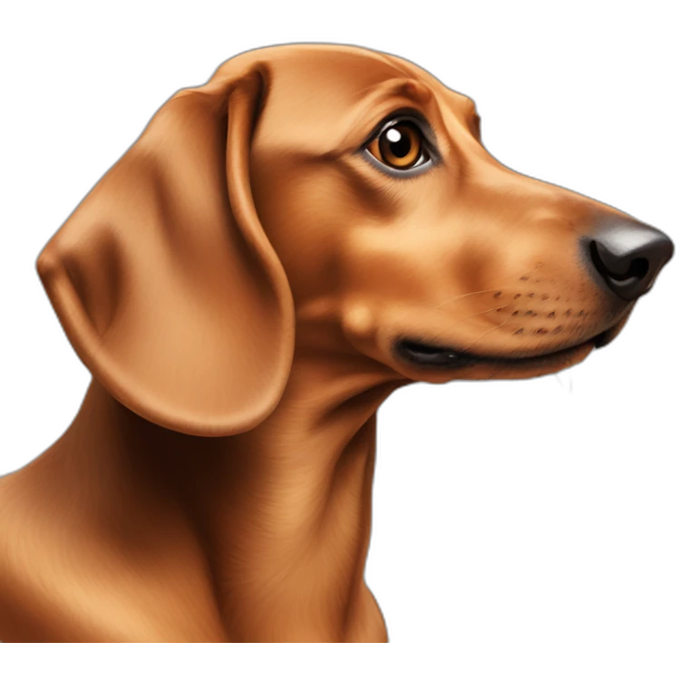 Dog head reality dachshund Looks to the left side 180 Degrees emoji