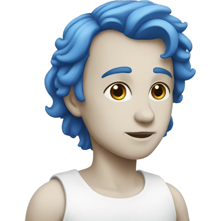 love half color is blue half is white emoji