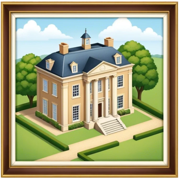 Mr. Darcy's Pemberley estate, isometric exterior  emoji