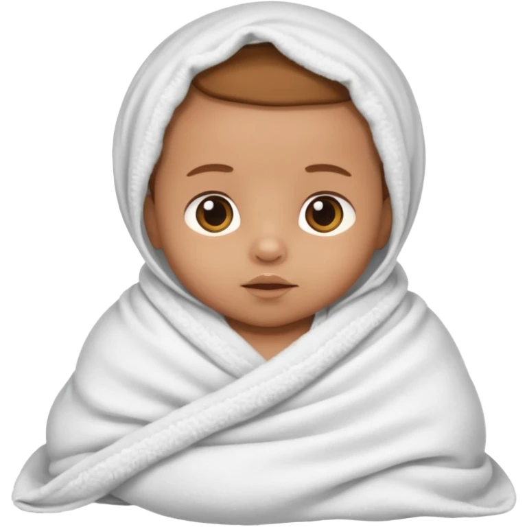 light brown skinned baby swaddled in a white blanket emoji