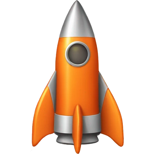 orange rocket emoji