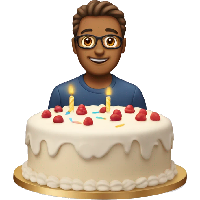 Cake with 100th birthday emoji