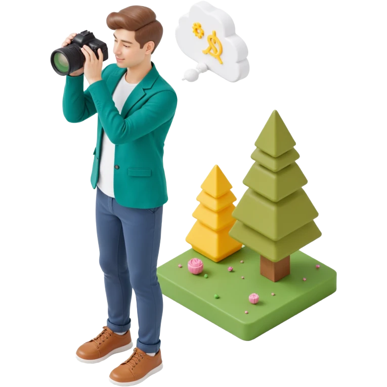man taking a photo, simple background emoji