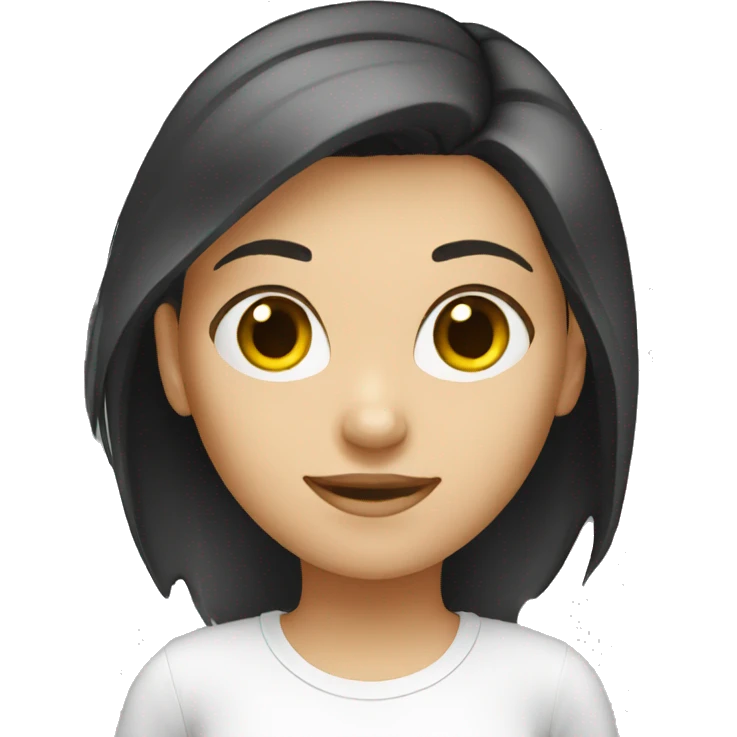 young white female, black tshirt emoji