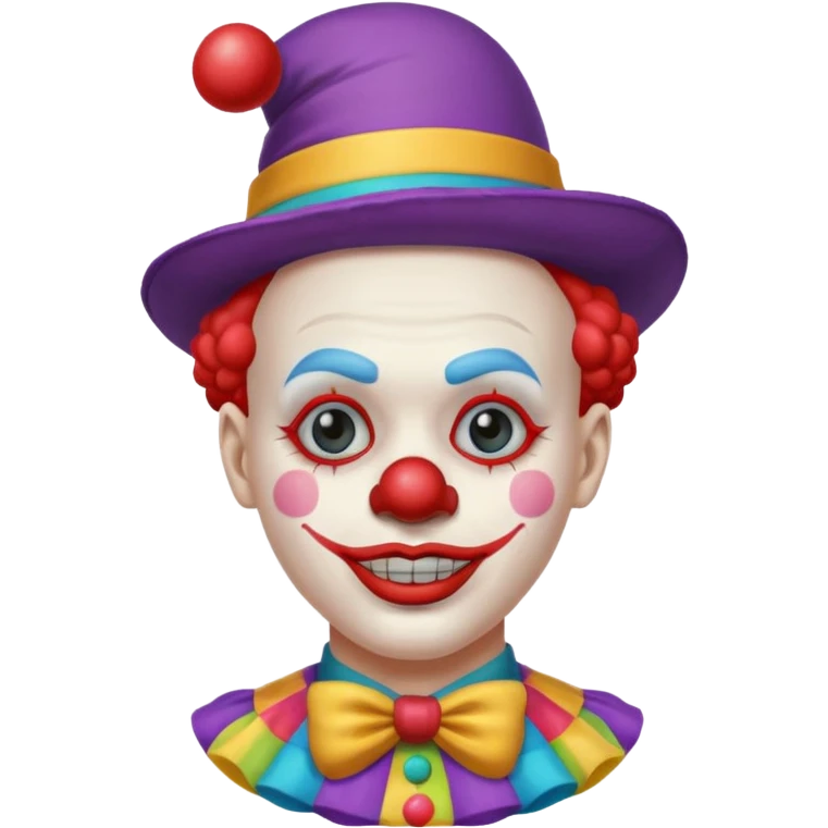 Clown with tiny colorful hat, half body emoji