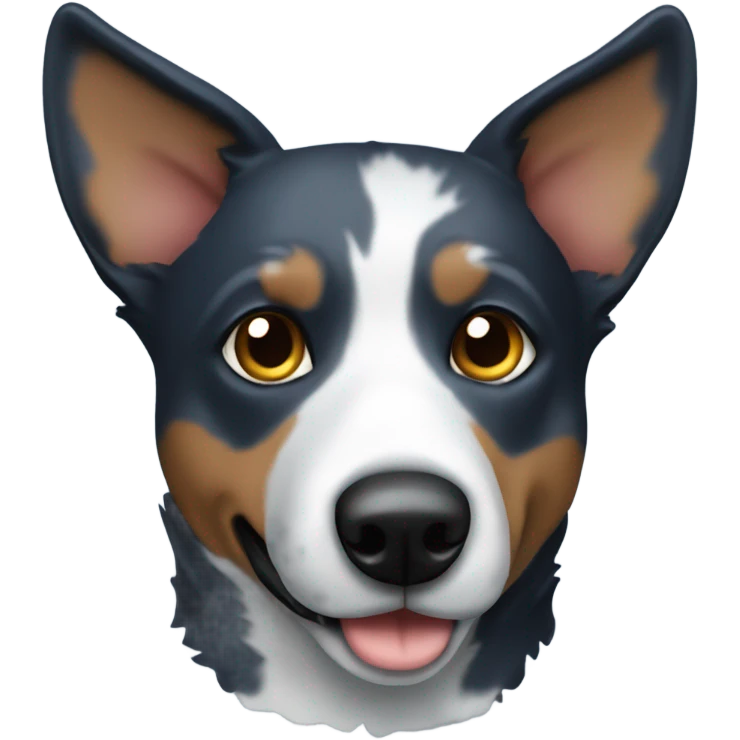 dark blue heeler dog with big ears emoji