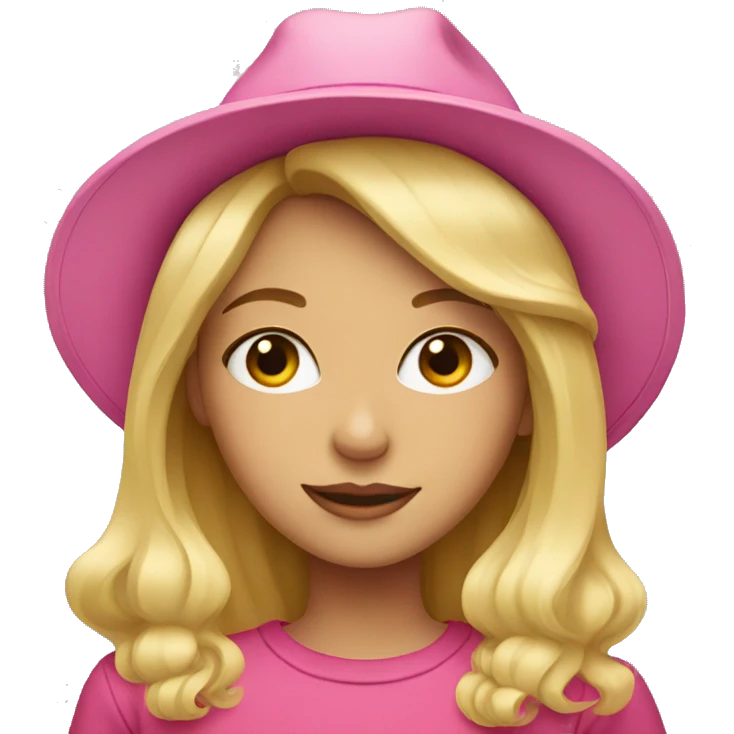 blonde girl wearing a pink hat emoji