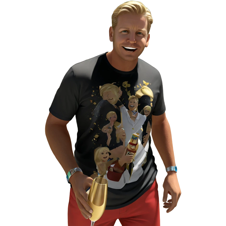 blonde boy enjoying champagne outdoors emoji