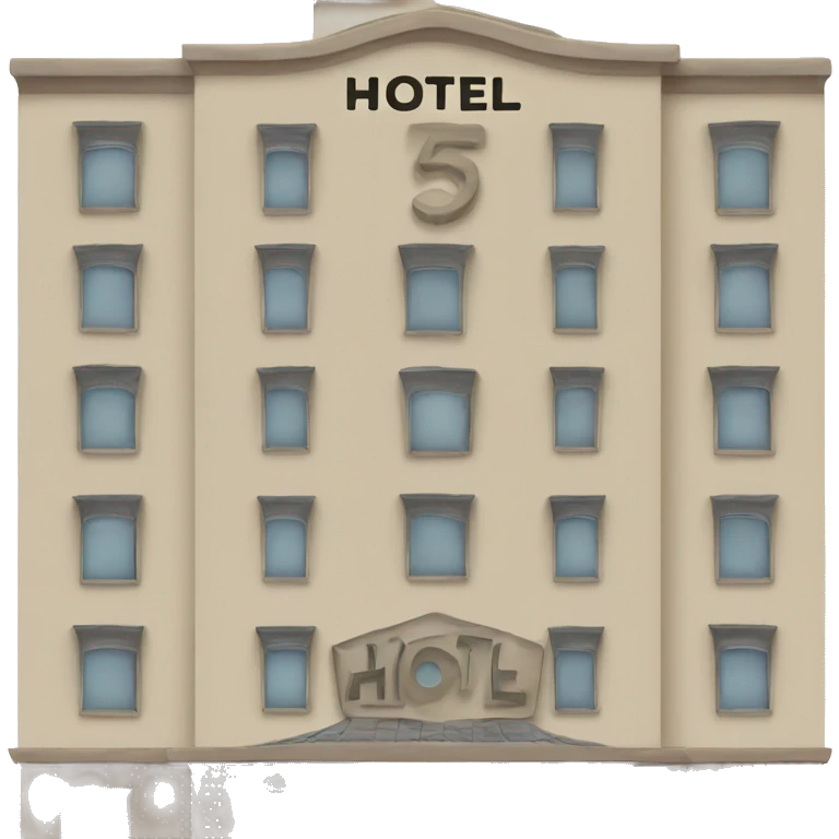 5 starts hotel building with sign “hotel” emoji