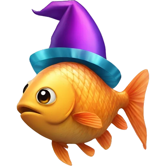 fish with a party hat emoji