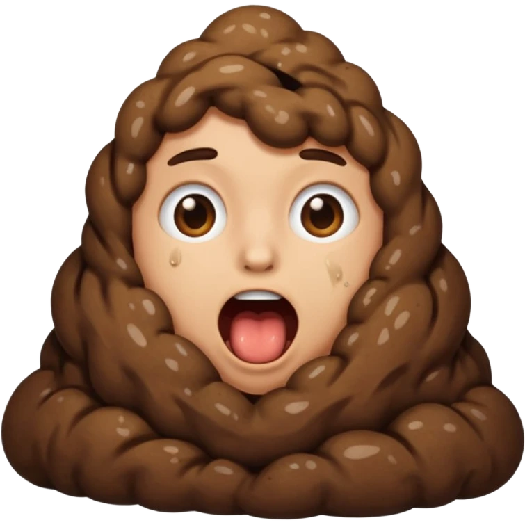 Poo coming out of the mouth emoji