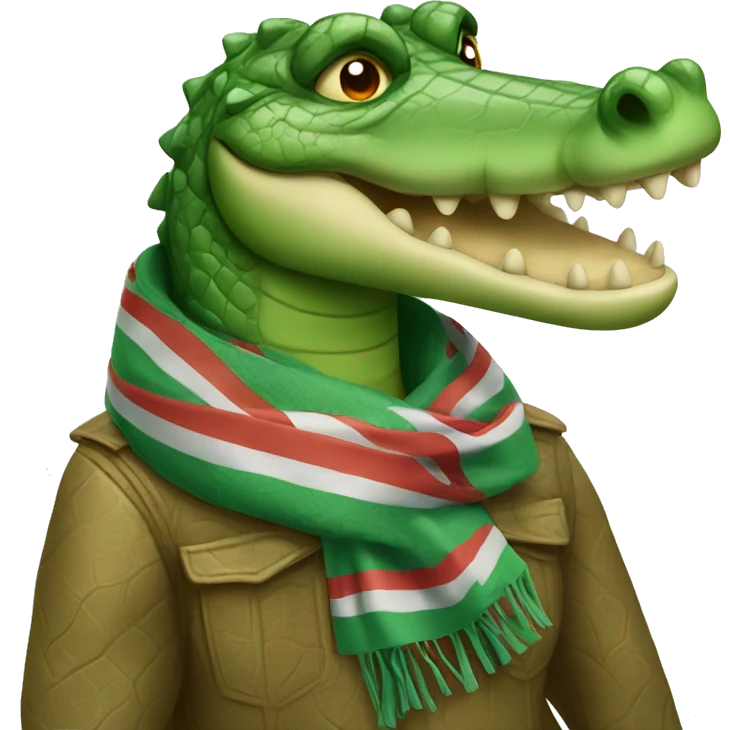 Crocodile wearing a scarf  emoji