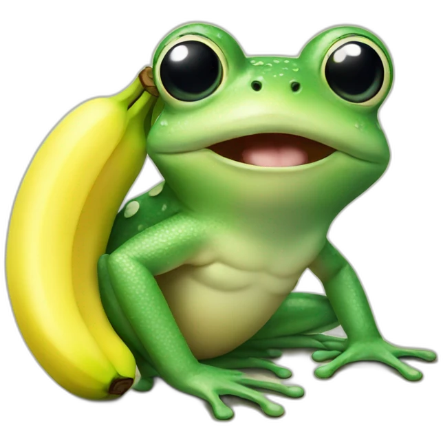 frog with banana emoji