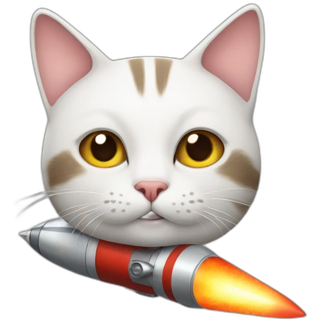 cat with a rocket emoji