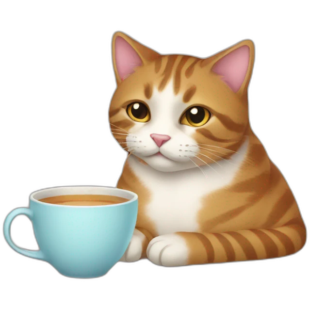 Cat drinking tea emoji