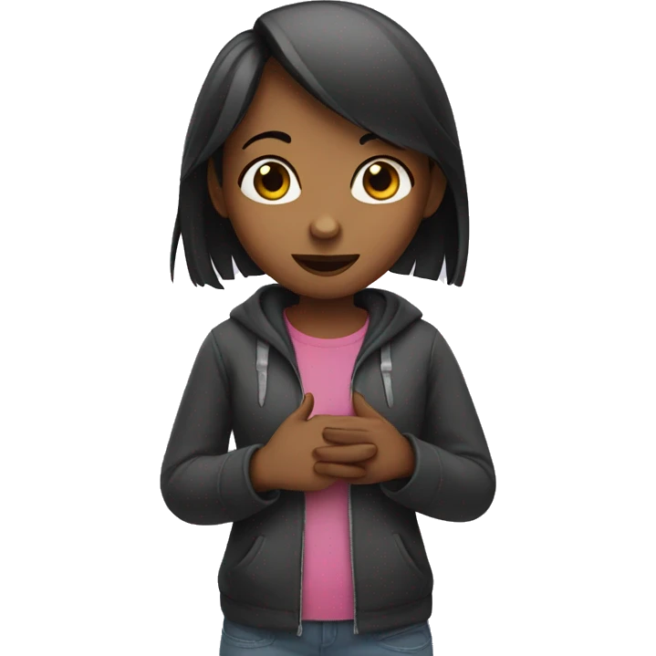 girl saying please emoji
