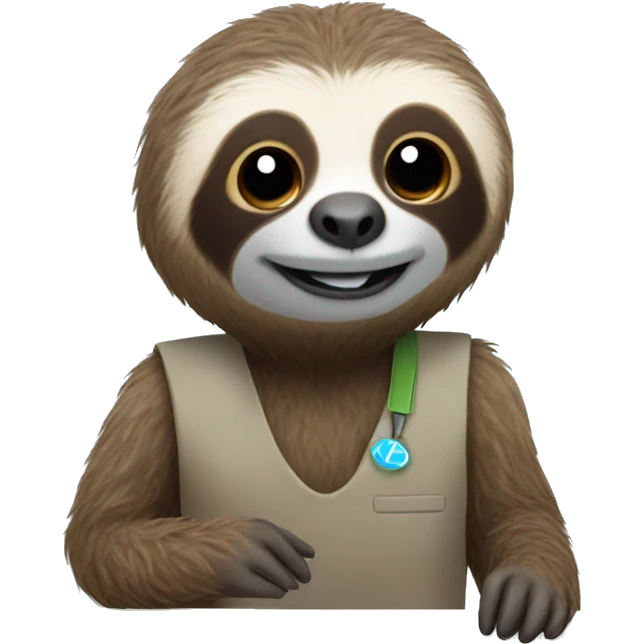 Sloth working front desk emoji