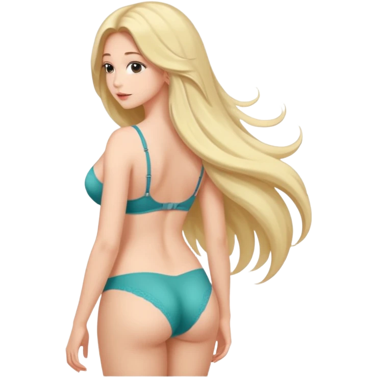 Girl wearing bra on full body back emoji