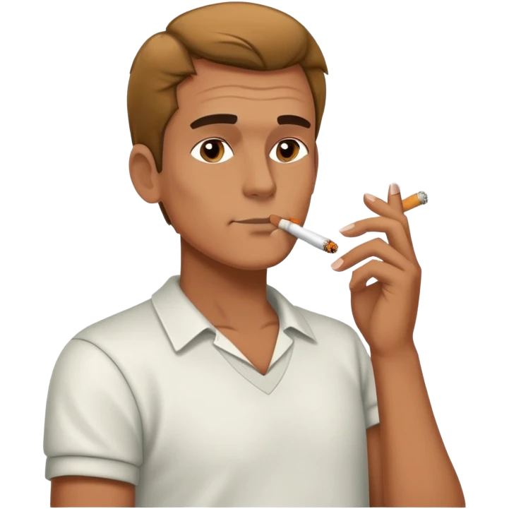 a man smokes a cigarette emoji