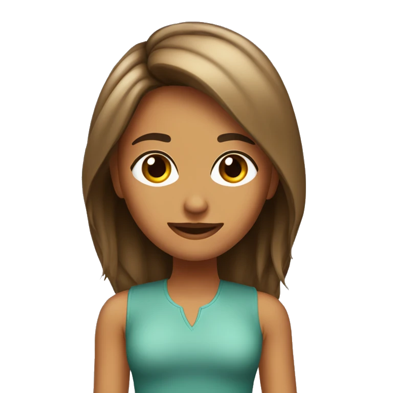 Chica con cabello castaño y ojos marrones  emoji