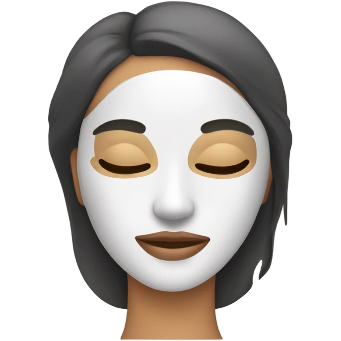 Lady with face mask spa beauty full face relaxing emoji