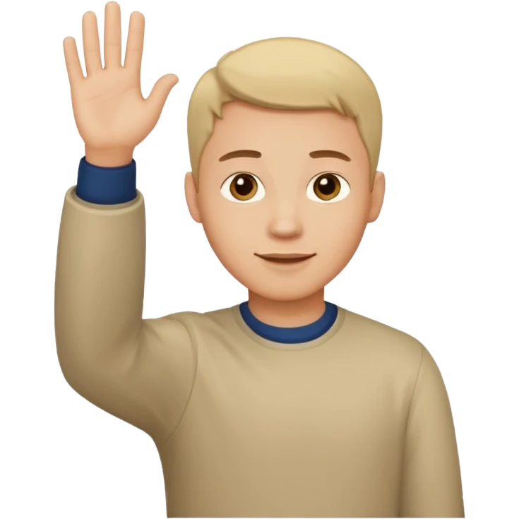 a man waving with his hand tilted forward emoji