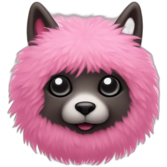 Pink cute furry creature no face emoji