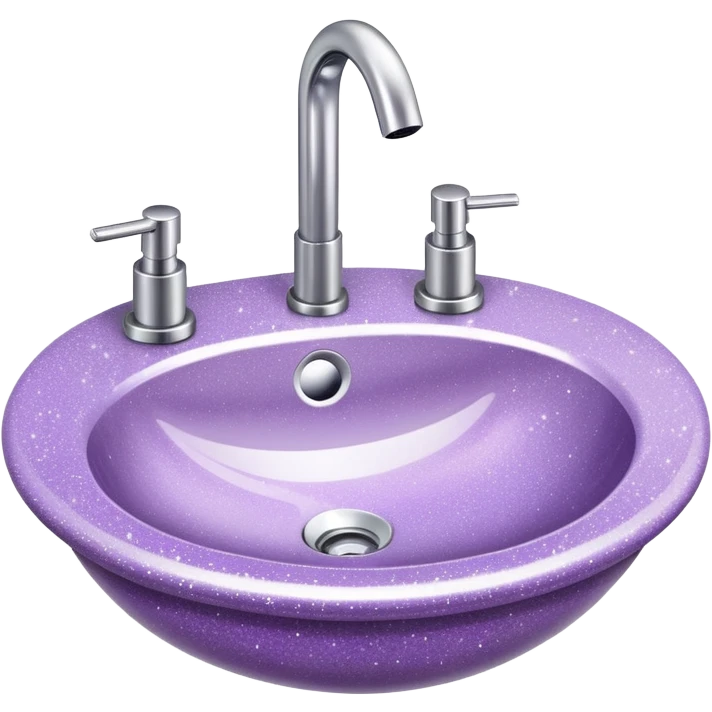 Pale purple glitter sink with mirror  emoji