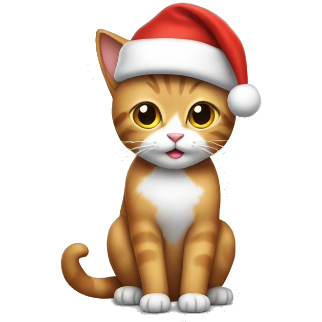 Cat wearing Santa hat emoji