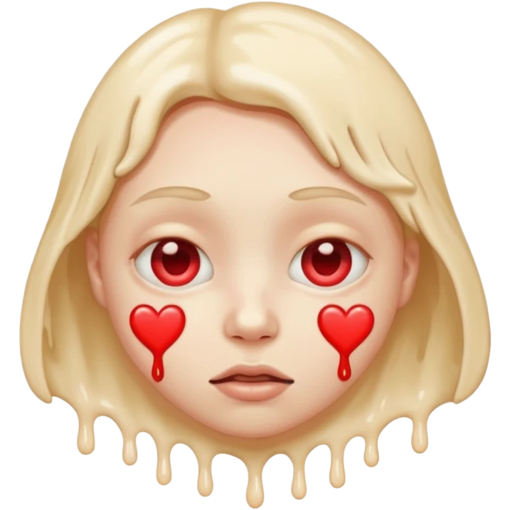 Cara derretida con ojos de corazón emoji