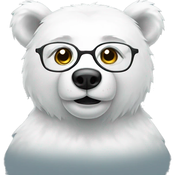 white bear with glasses emoji