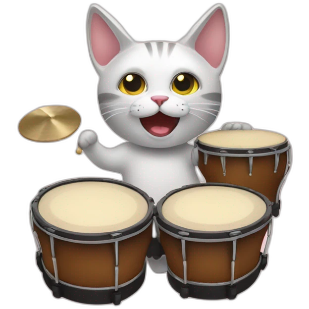 Cat with bongos emoji