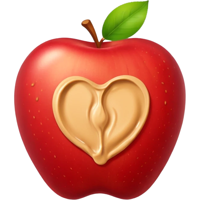 apple with peanutbutter emoji