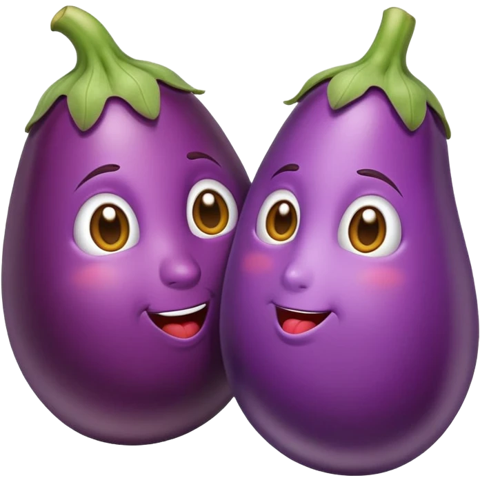 Kissing face eggplant  emoji