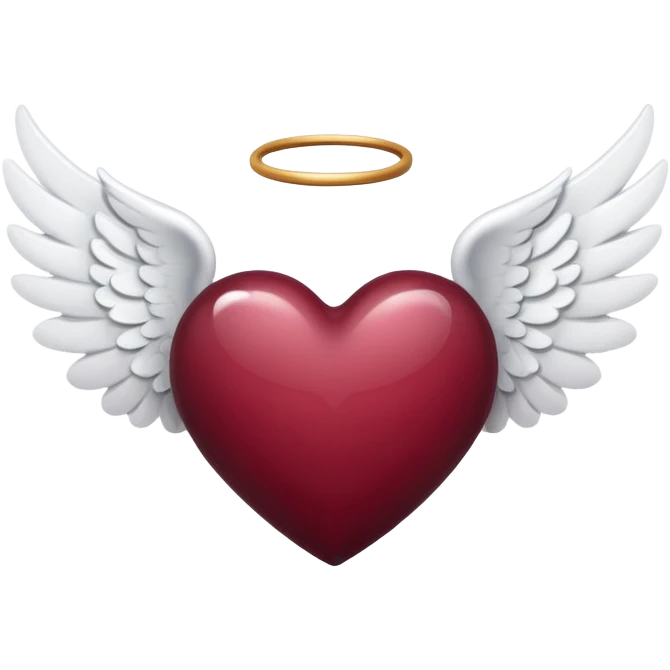 heart with angel wings wine color emoji
