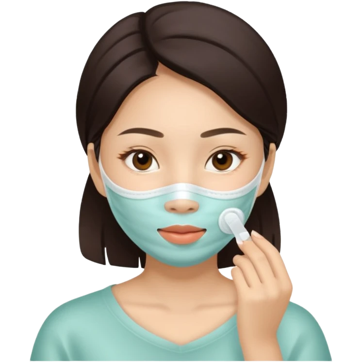 Asian women doing facial mask beauty emoji