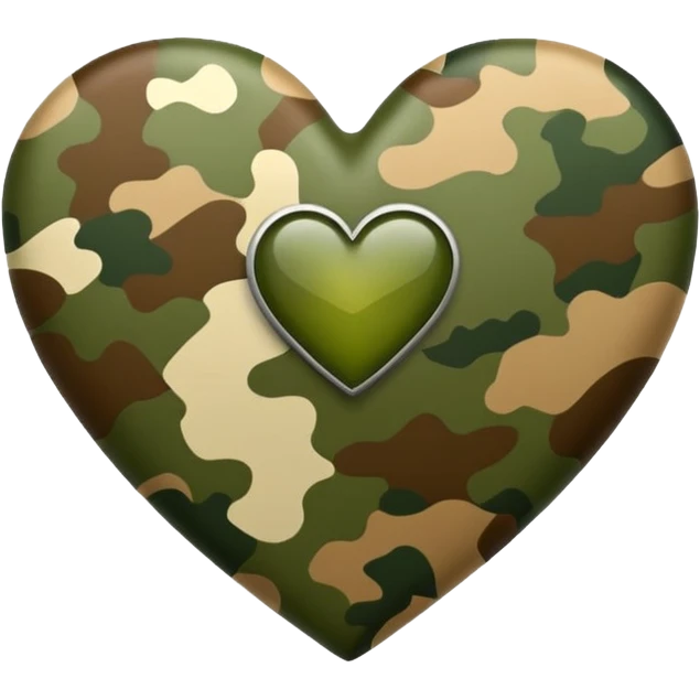 Corazón con estampado militar emoji