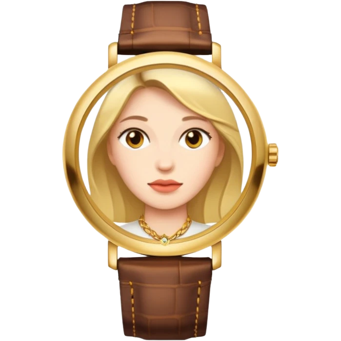 Woman with a gold watch emoji