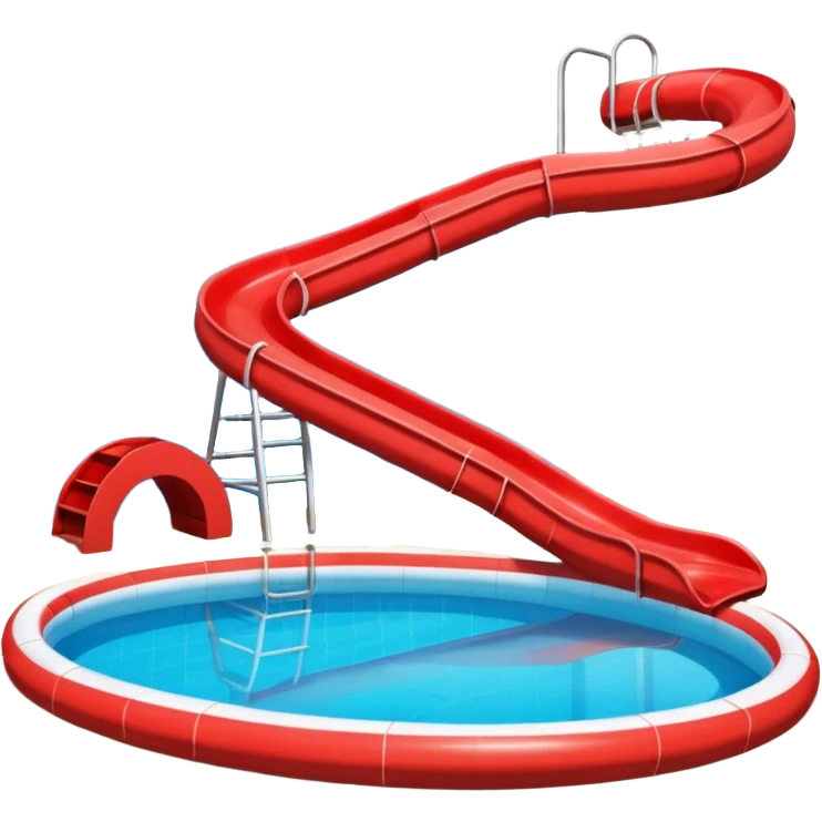 Indoor pool with red water slide emoji