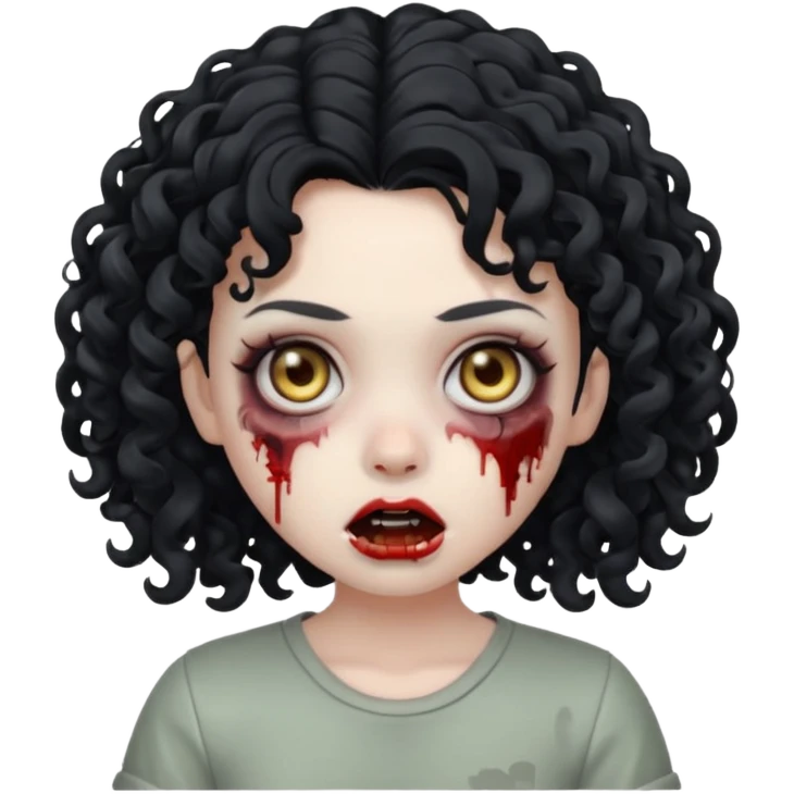 Eu quero fazer um memoji de zombie com cabelo cacheado feminino  emoji