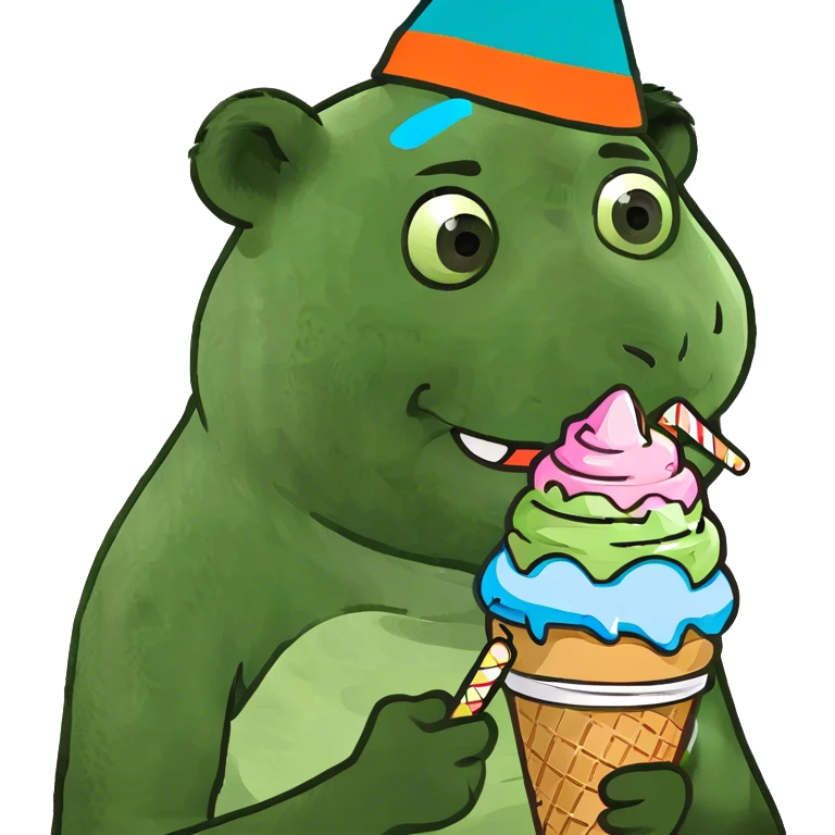 Panda eating ice cream emoji