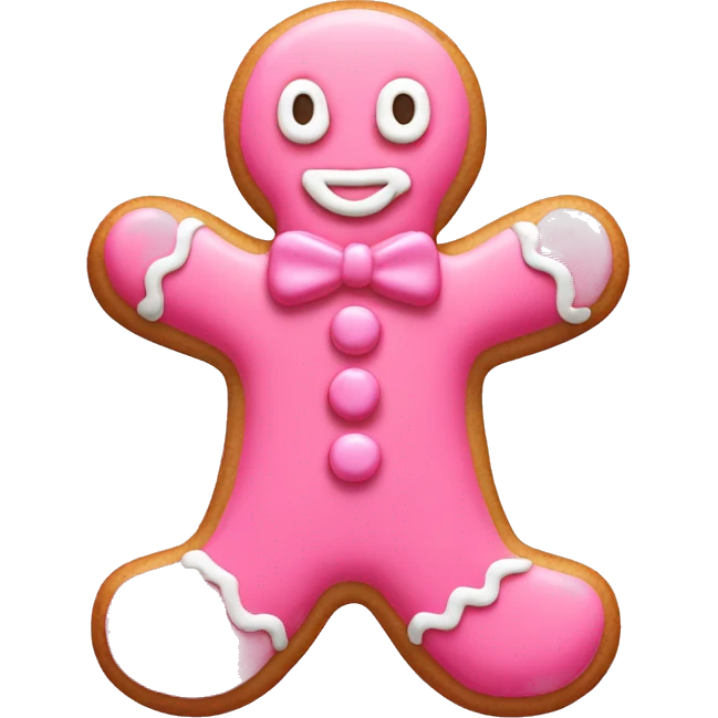 pink gingerbread man with frosting  emoji